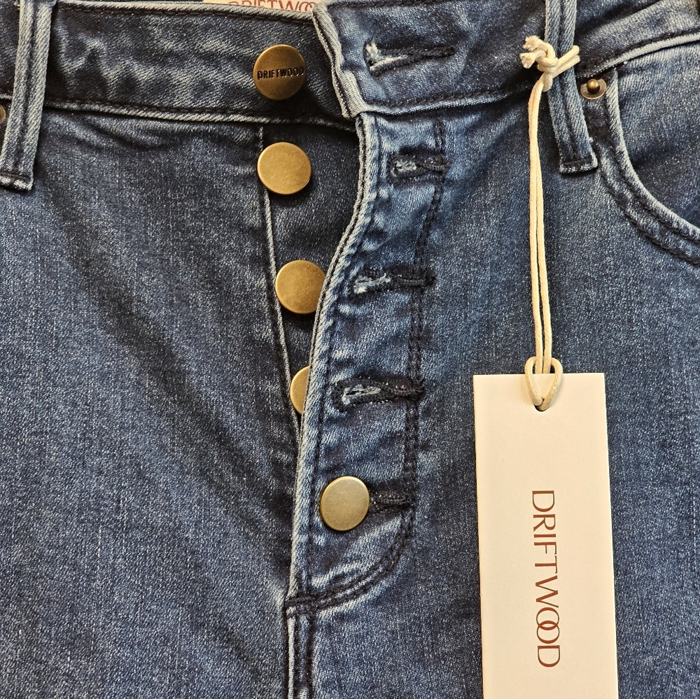 Driftwood Wyatt Button Front Bootcut Denim Jeans Size 30x33 Cowgirl Boho Western - Picture 6 of 8